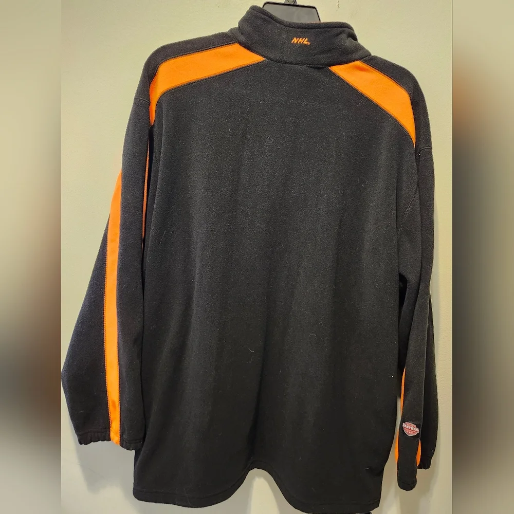 Majestic Philadelphia Flyers Mens 2XL XXL Orange & Black 1/4 Zip Pullover - Picture 3 of 9